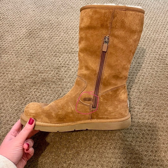 Women’s Tan Hard-Toe Ugg Boots Size 8 - Picture 6 of 12